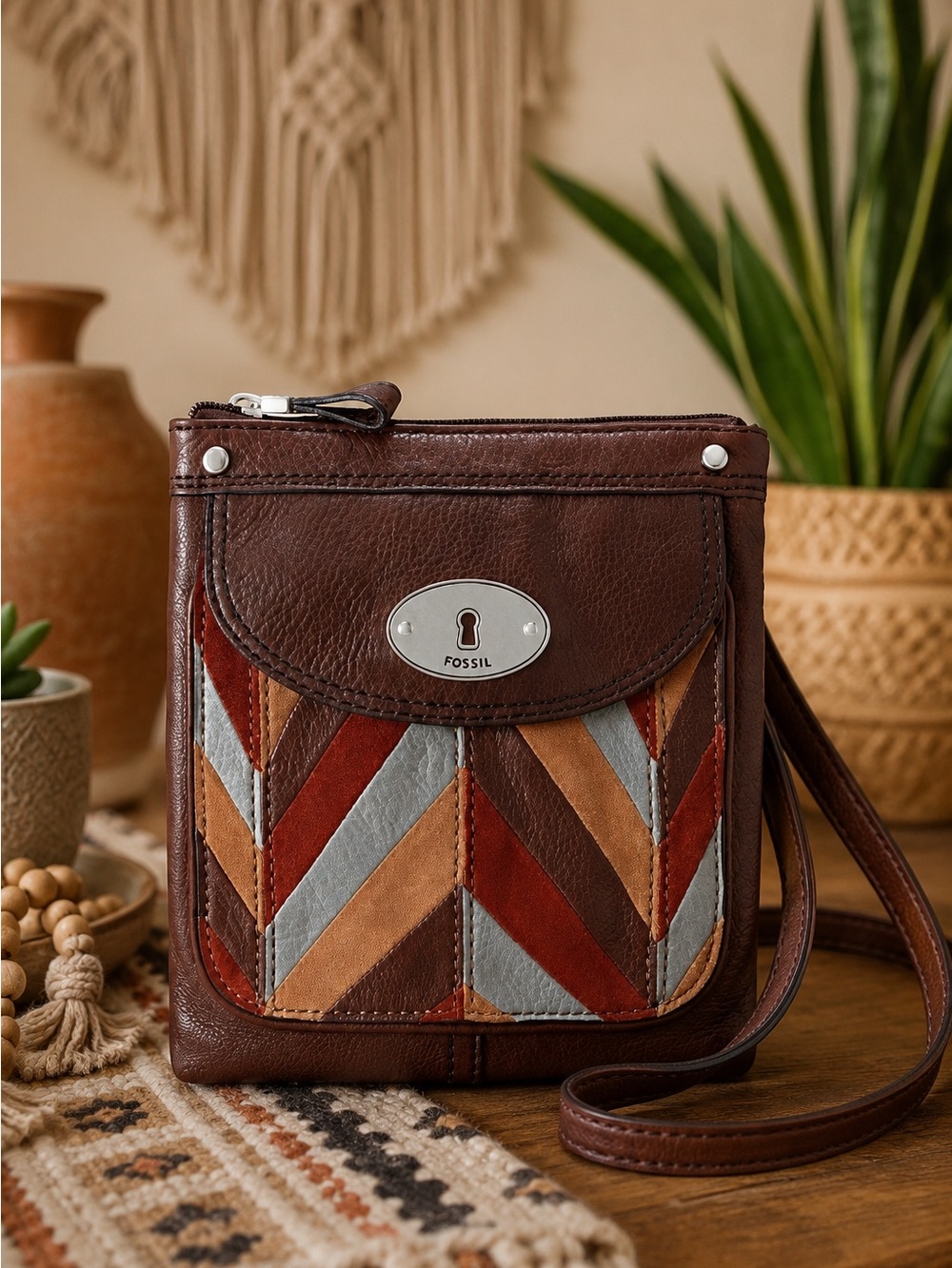 FOSSIL ‘Maddox’ Vintage Leather Crossbody Bag